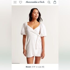 Abercrombie and Fitch White Linen Wrap Dress